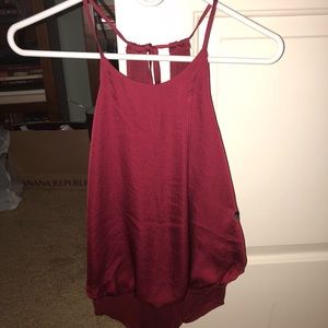 Red halter bodysuit